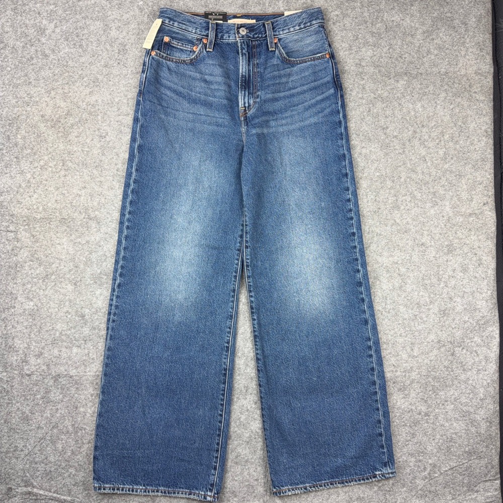 Levi's Jeans Women 28x30 Blue Ribcage Wide Leg Premium Super High Rise Denim NWT